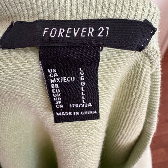 Forever 21 Cropped Sweatshirt - Mint Green - Size Large - Picture 3 of 3